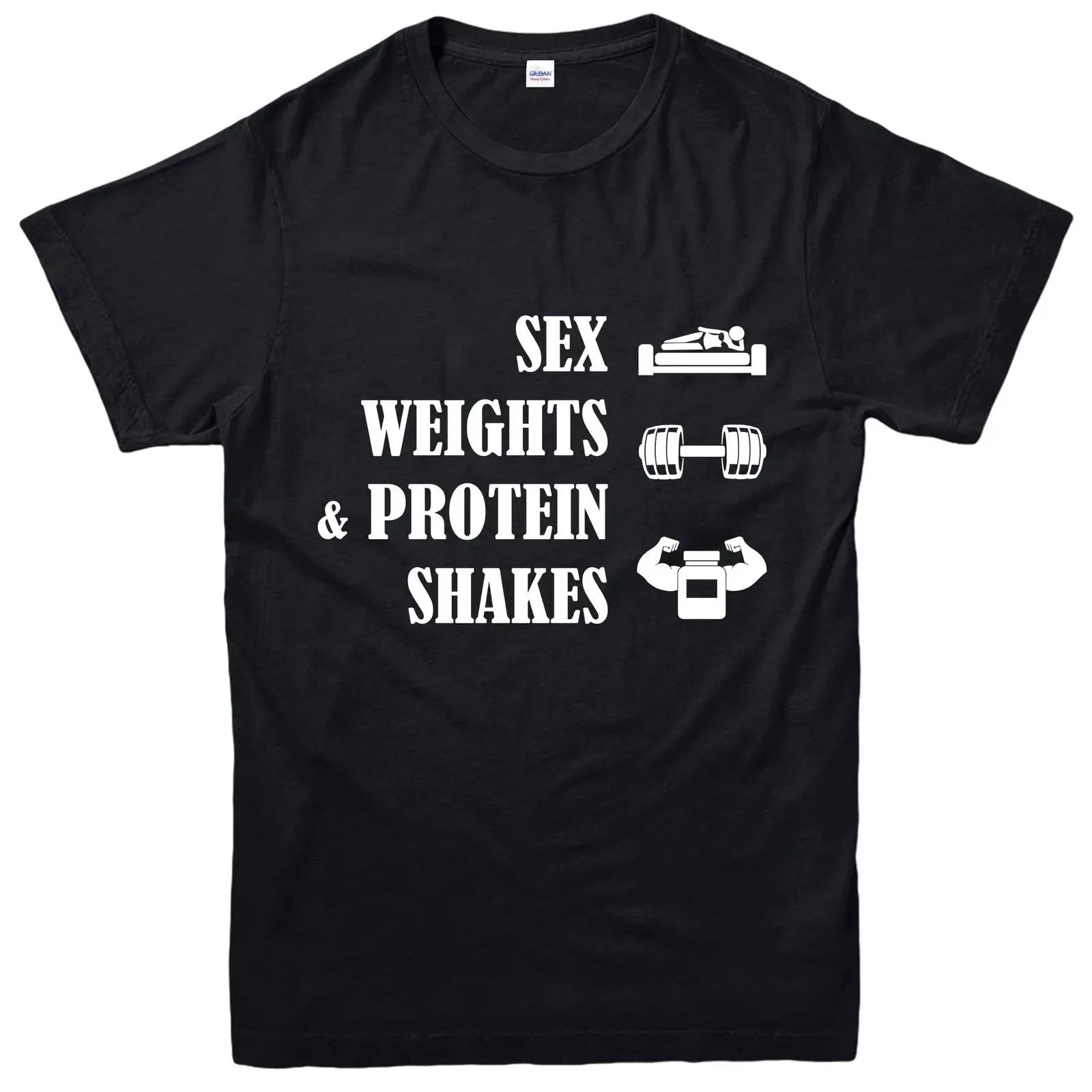 2019 Mode lässig Männer T-Shirt Workout Cardio Gyms T-Shirt, Sex, Gewicht und Protein Shakes, Diät T-Shirt Top