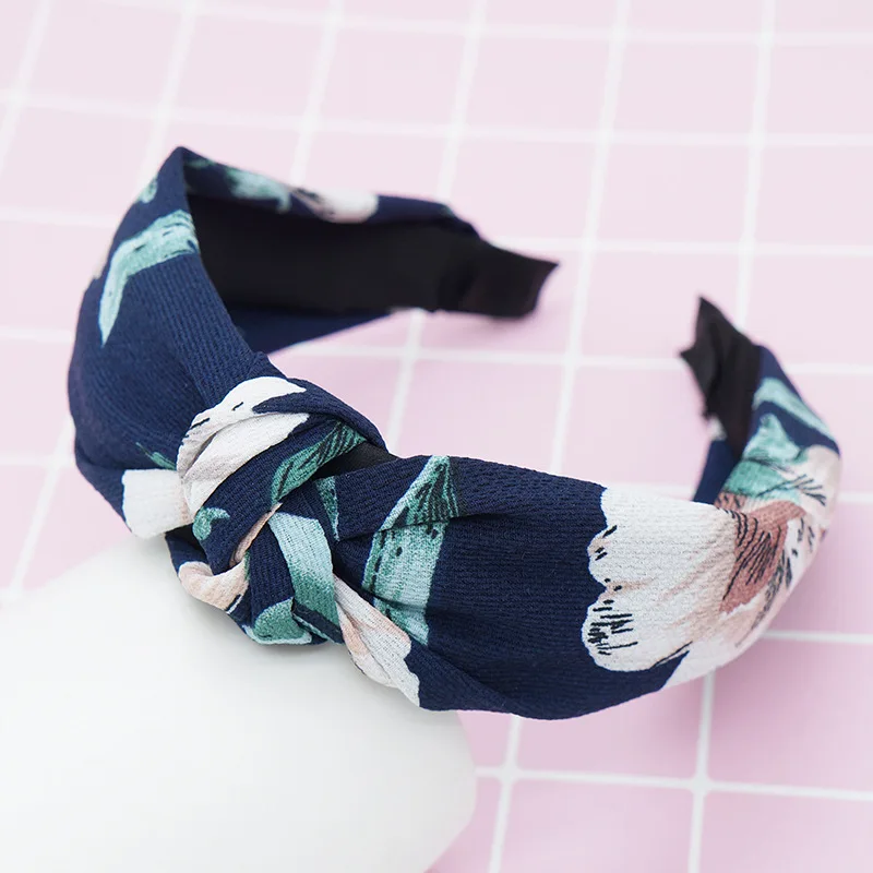 New Head Hoop Top Knot Hairband Turban Fashion Elastic Hair Bezel Headband For Women Girls printing Headdress Hair Accessories