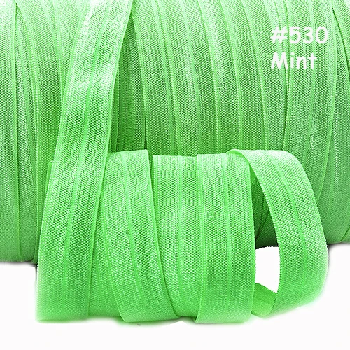 

Flora Ribbons solid color foe, 100 yards/color/roll 15mm plain elastic ribbon in mint green