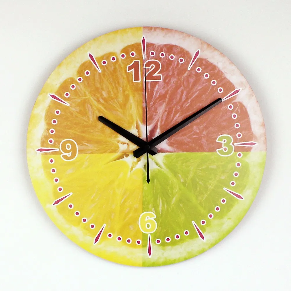 

Modern Lemon Wall Decoration Wall Clock With Waterproof Clock Face Fashion Beautiful Home Decoration Kitchen Wall Clock Watch