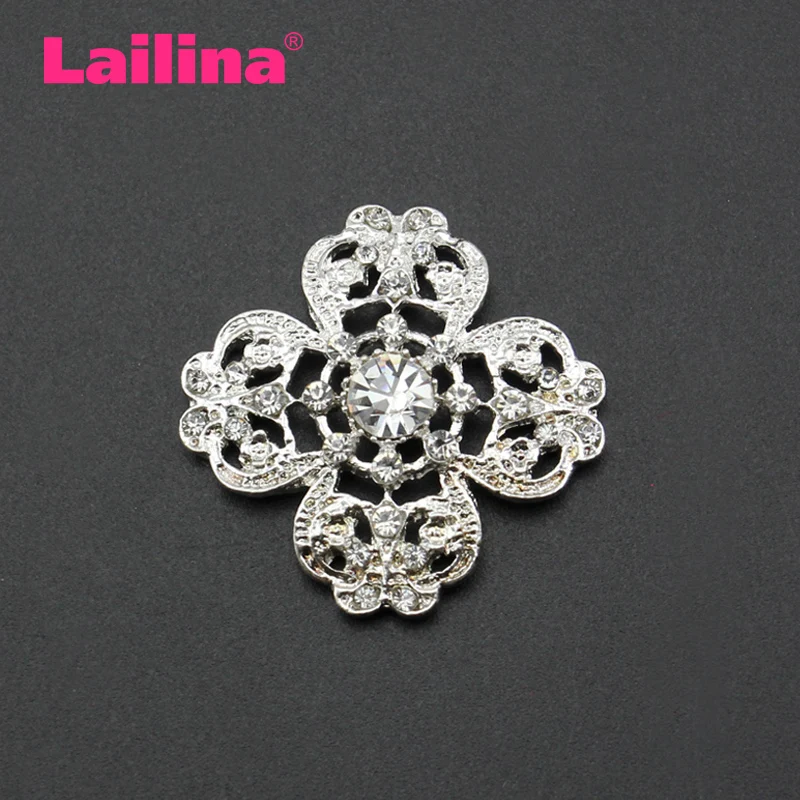 Round metal rhinestone button wedding embellishment hair flower accessories button