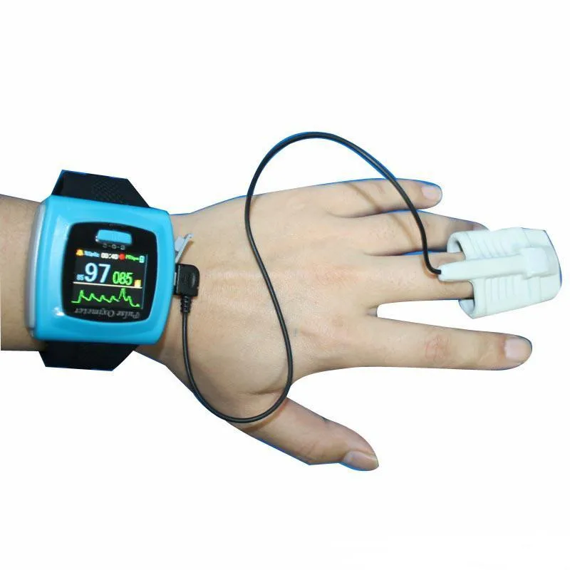 Wrist pulse oximeter Fingertip Color OLED Display SpO2 Probe Software, CMS50F Fast Shipping Watch Oximetro