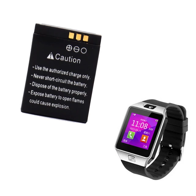 GTF 3.7V Smart watch battery 380mAh lithium polymer rechargeable battery for DZ09 watch battery A1 Universal watch battery AliExpress