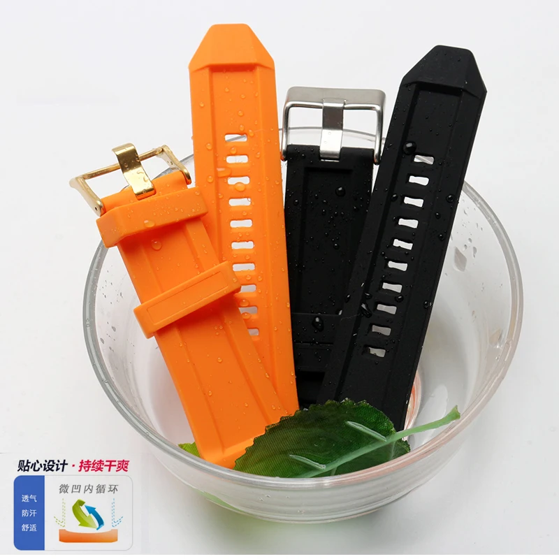 Quality Silicone Rubber Watchband For diesel DZ7257 DZ7334 DZMC0001 DZT2006 4388 Strap For Men 24 26mm Silicone strap Bracelets