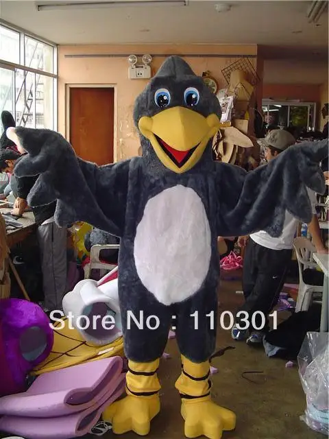 Hot Sale lovely Mr black bird Hawk Eagle Adult Cartoon Mascot Costume Fancy Dress Free Shipping