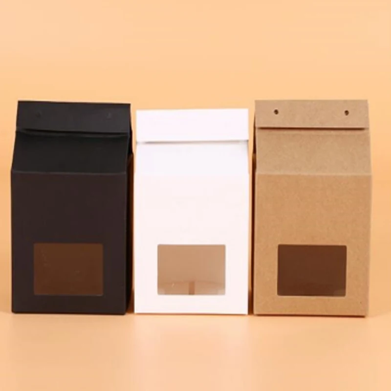 

30pcs Small Kraft Paper Box for Muffin Packing Cupcake/Cake/Bread Packaging box White/Brown Cookie Box with Rope 10x8x16cm