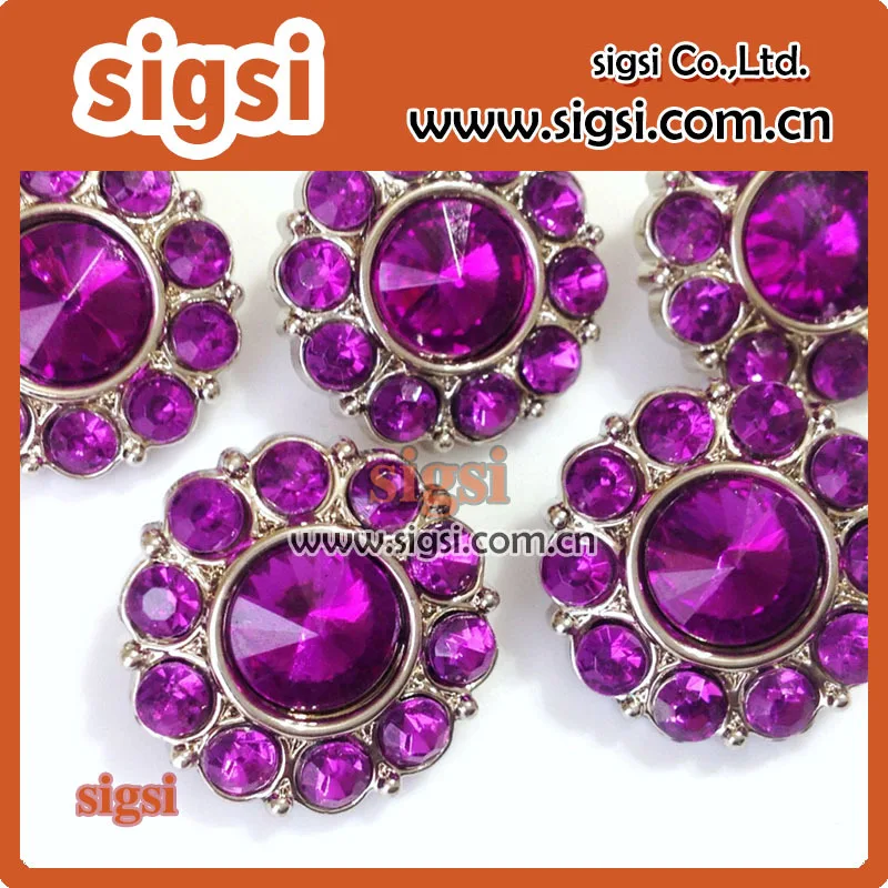 High Quality Acrylic Rhinestone Button in different colors for Decorative