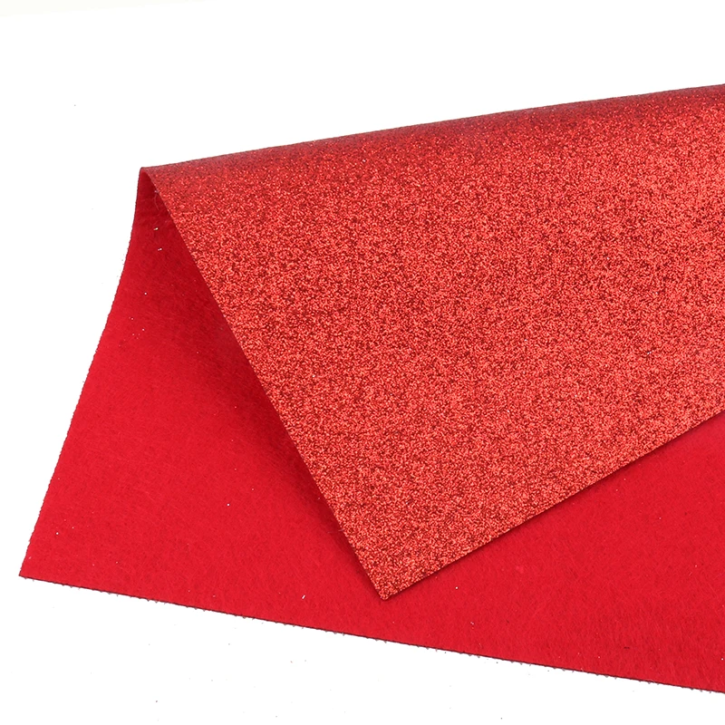 Nanchuang 1.2mm Thickness Soft Glitter Non Woven Polyester Felt For DIY Handmade Home Decoration Sewing Dolls Material 21X30cm