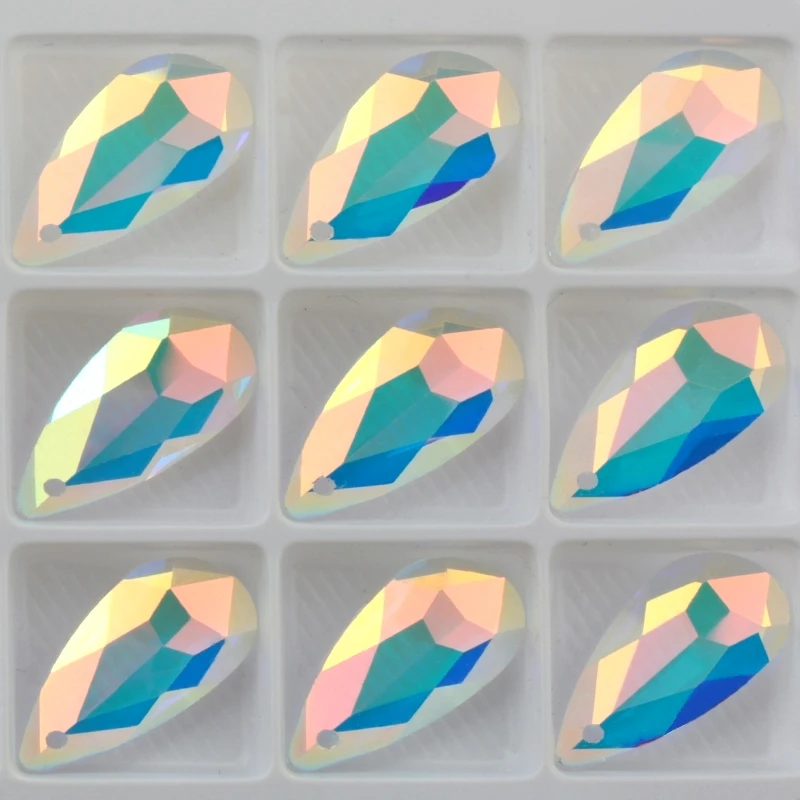 Best quality 12x24mm crystal drop beads Pear Shape crystal pendant charms rhinestones for Jewelry making Earrings diy 10pcs/lot