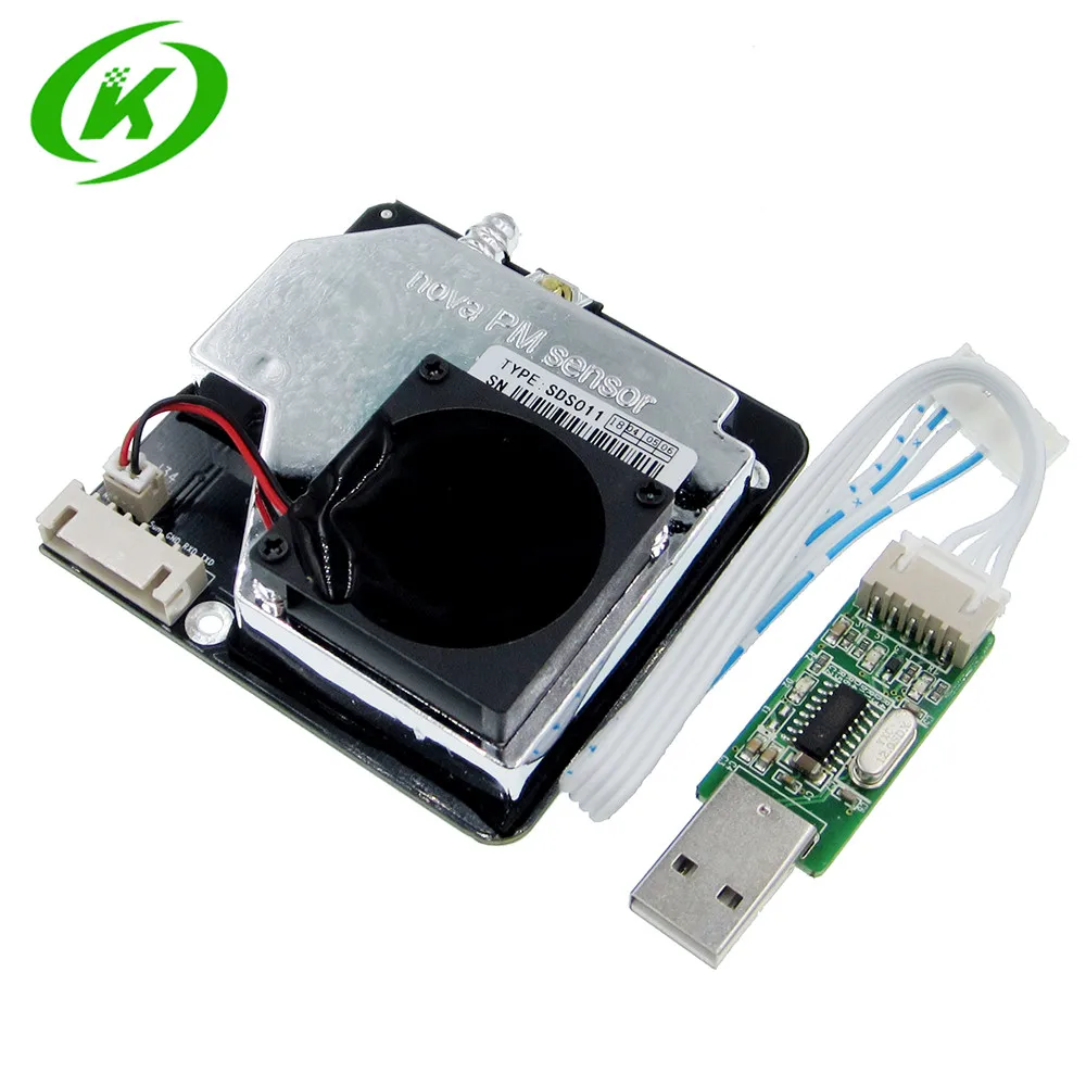 10pcs /LOT Nova PM dust sensor SDS011 particle sensor Laser PM2.5 sensor with connecting cable with USB/TTL