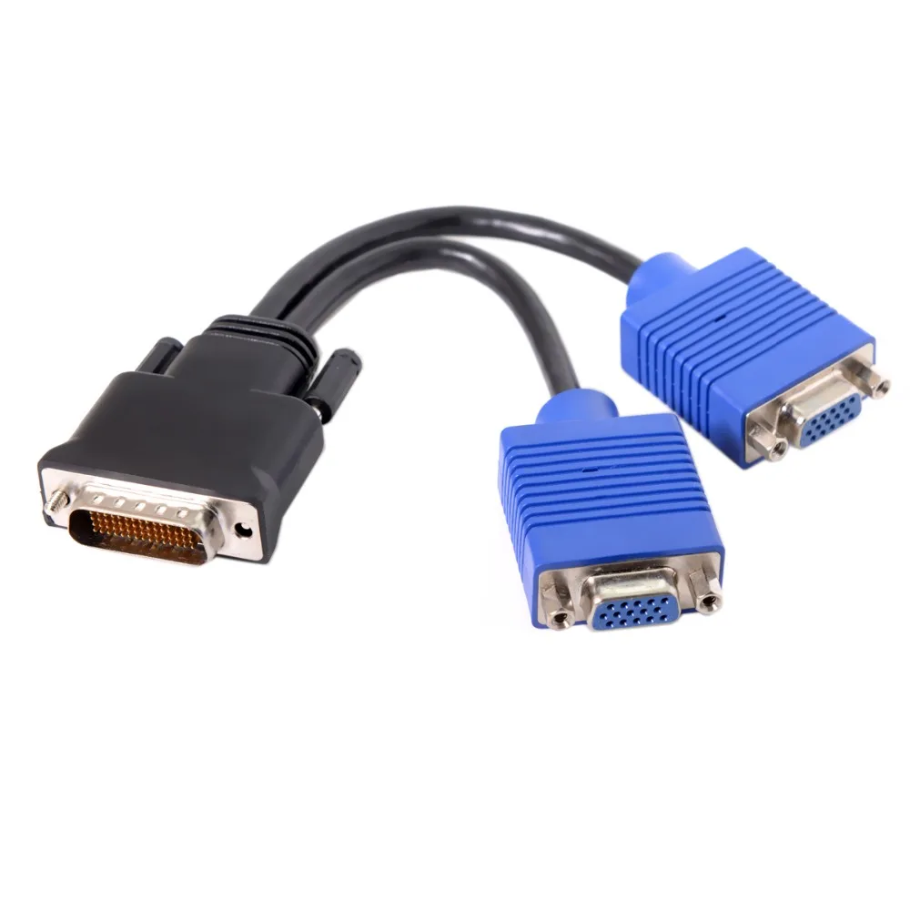 10CM DMS-59pin Male to Dual 15Pin VGA RGB Female Splitter Extension Cable for PC Graphics Card