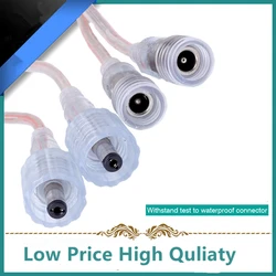 IP68 Waterproof DC Connector DC 5.5 x 2.1mm  Plug 2 pin Power Wires for Single Color Led Strip , 1pair/lot