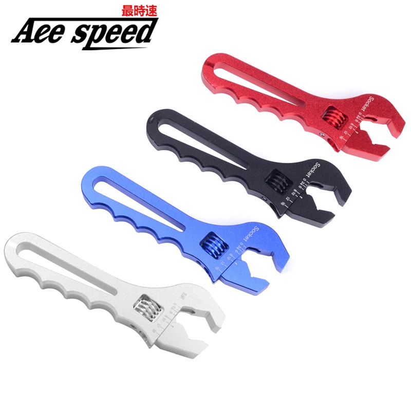 Oil Hose End Fitting Tool Spanner V Bayonet Adjustable Aluminum Wrench Fitting Tool Spanner Fit AN3 AN4 AN6 AN8 AN10 AN12