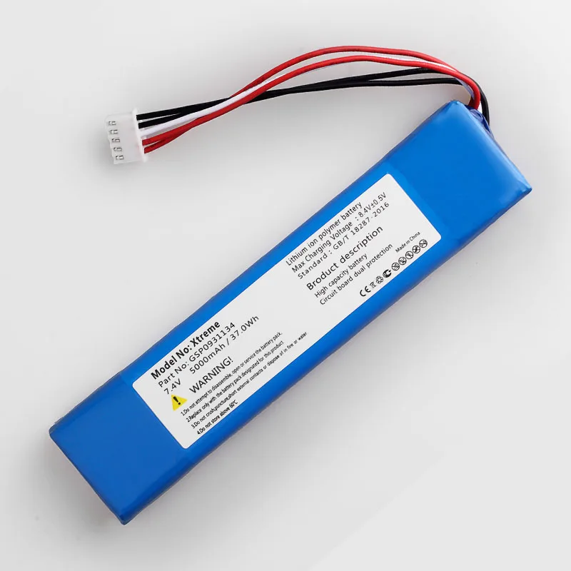 

5pcs/lot 7.4V 5000mah High quality battery for JBL Xtreme GSP0931134 batteries + Tracking number