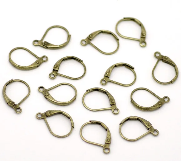 Free Shipping 200pcs Antique Bronze Lever Back Earring Wires 16x10mm Jewelry Findings J0805