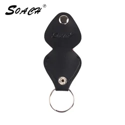 SOACH 1 piece guitar picks cassa della borsa della moneta Nero Del Cuoio Del Faux Della Catena Chiave di Stile Chitarra Picks Holder Plectrums Sacchetto Della Cassa anello chiave