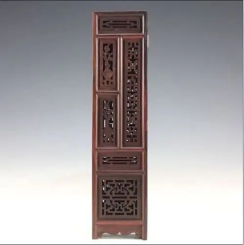 14.89 inch / ( Mini ) Exquisite Handmade Chinese Hongshan Chicken Wings Wood  Folding Screen