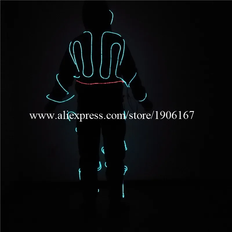 Cold Led Growing Flashing Clothing EL Wire Dance Costume Robot Suit With Mask Stage Performance Show Party Dance Wear