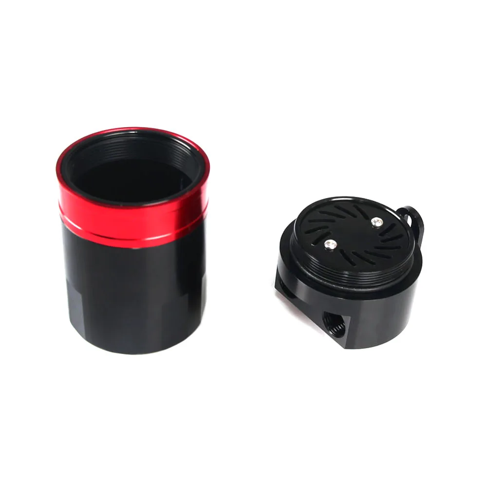 Universal Double Layer Aluminum Oil Catch Can Round Reservoir Oil Drainer Fits with AN4 AN6 Oil Filter Tanks XH-JT011