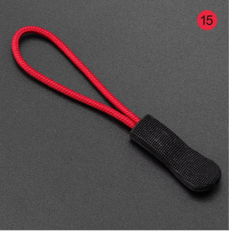 10Pcs Fluorescent Zipper Pull for Apparel Bag Sportwear, Multicolor Pull, Slip-Resistant Rope, 7cm, PULLER-002