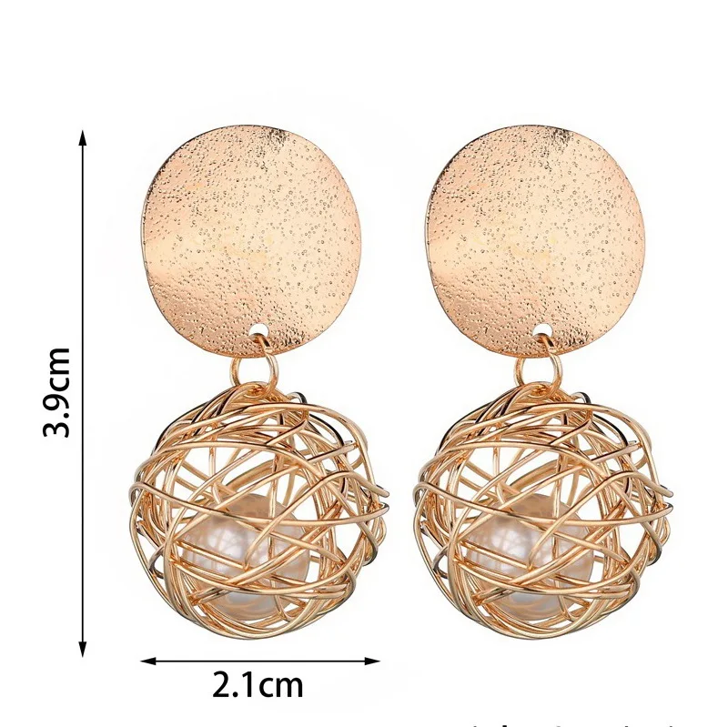 Women's Earrings Braided Balls Rose Gold Vintage Jewelry