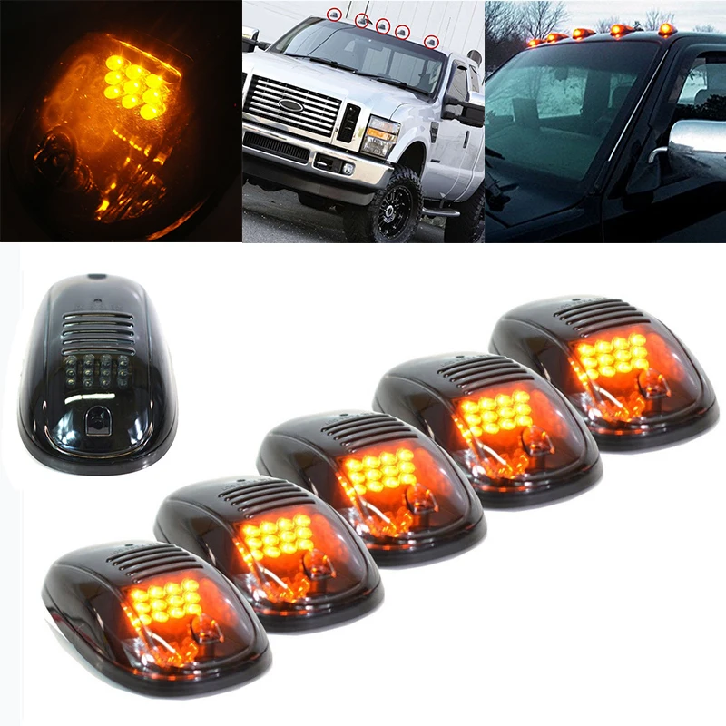 

5PCS/set Smoked Amber Cab Roof Top Running LED Light for Truck SUV Pickup 4x4