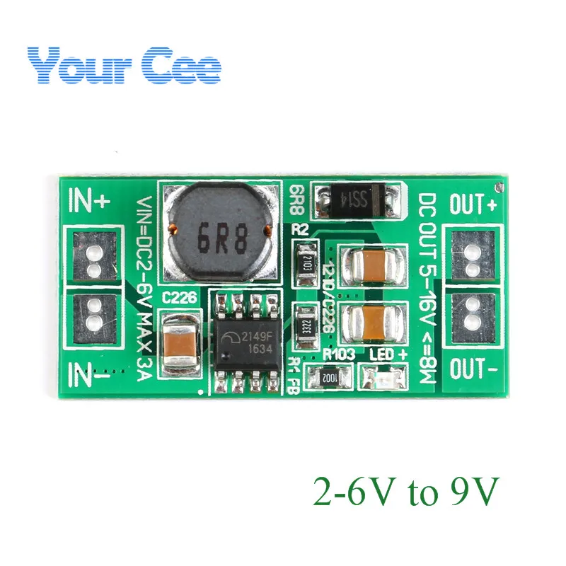 2pcs Boosting Converter Power Supply Module 3.3V 3.7V 5V to 9V Step Up Converter DC-DC Voltage Regulator Adjustable PCB Board