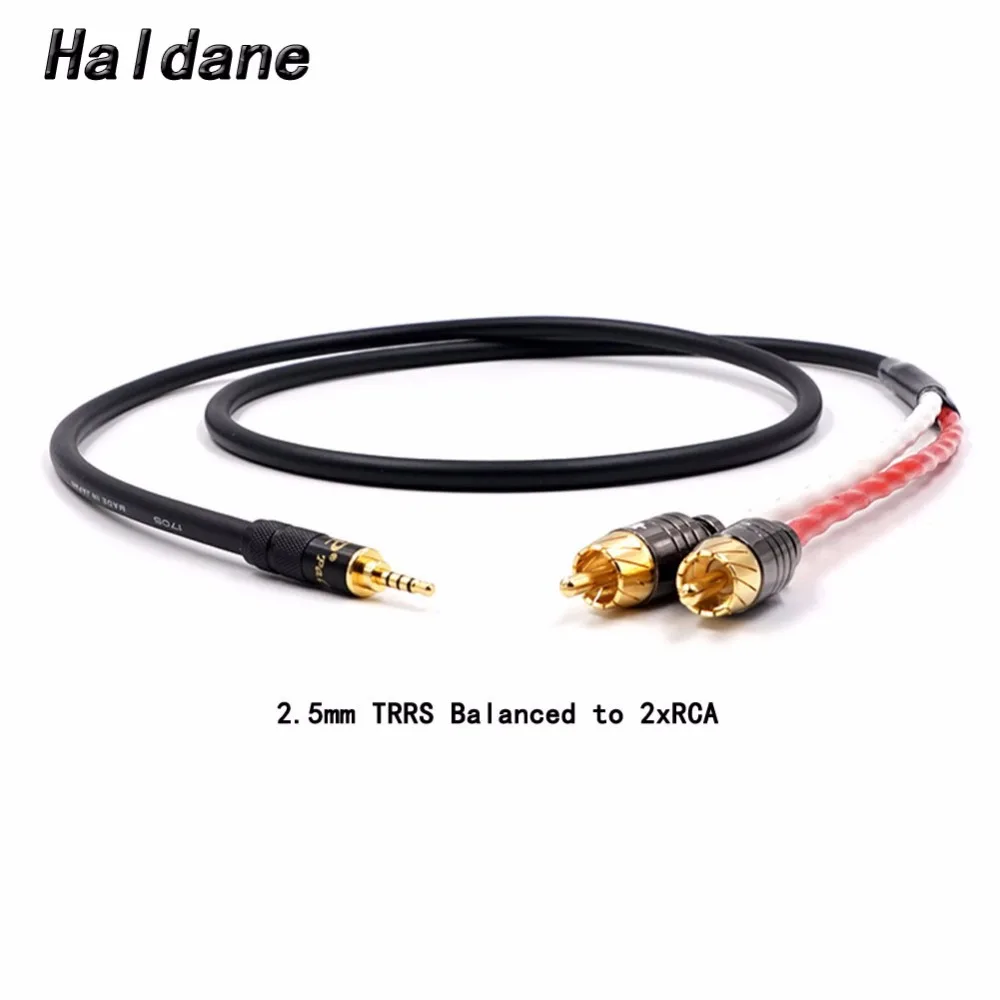 Free Shipping Haldane 2.5/3.5/4.4mm Balanced Male to 2 RCA Male Audio Adapter Cable 7N OCC Single crystal copperr Audio Cable