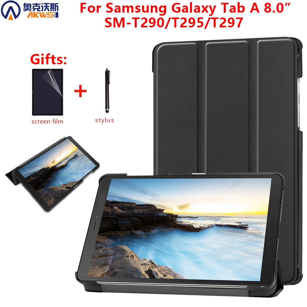 Tablet Case for Samsung Galaxy Tab A 8.0 SM - T295 Ultra Slim Leather Cover for Galaxy Tab a 8 2019 T290 T297 T295 Funda Capa