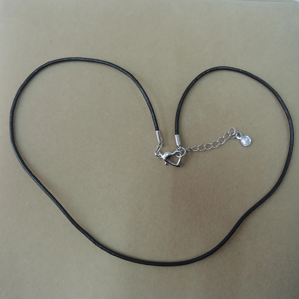 

12 pcs neck cord, with heart clasp and chain. 18 inch length ,2mm leather cords