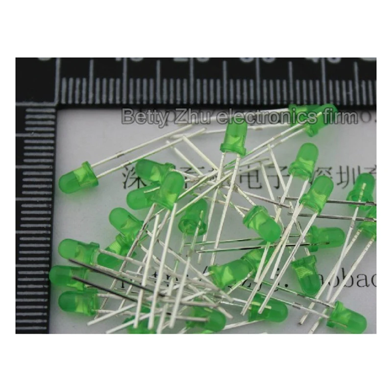 100PCS/LOT 3MM green hair green bright LED tube LED light-emitting diode