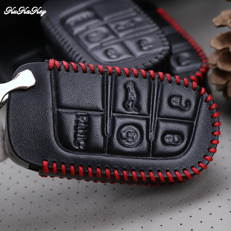 Leather Car Key Case Cover For Jeep Wrangler Patriot Grand Cherokee Compass Liberty Protection Key Shell Bag Only case For Jeep