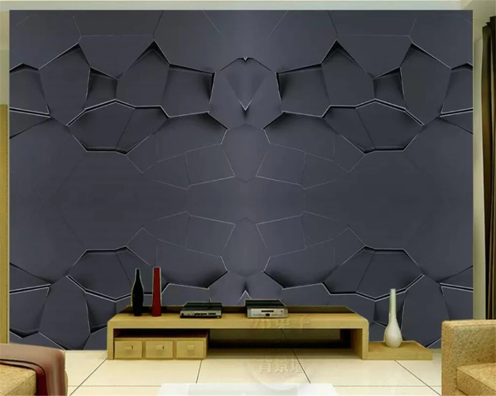 Beibehang Custom wallpaper 3D recessed metal texture living room TV background wall mural bar background decorative 3d wallpaper