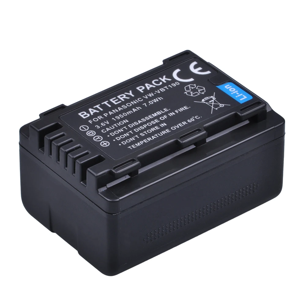 1Pcs 1950mAh VW-VBT380 VBT380 VW-VBT19 VBT190 Battery for Panasonic HC-V270, HC-V380, HC-V510, HC-V520, HC-V550, HC-V700, HC-V71