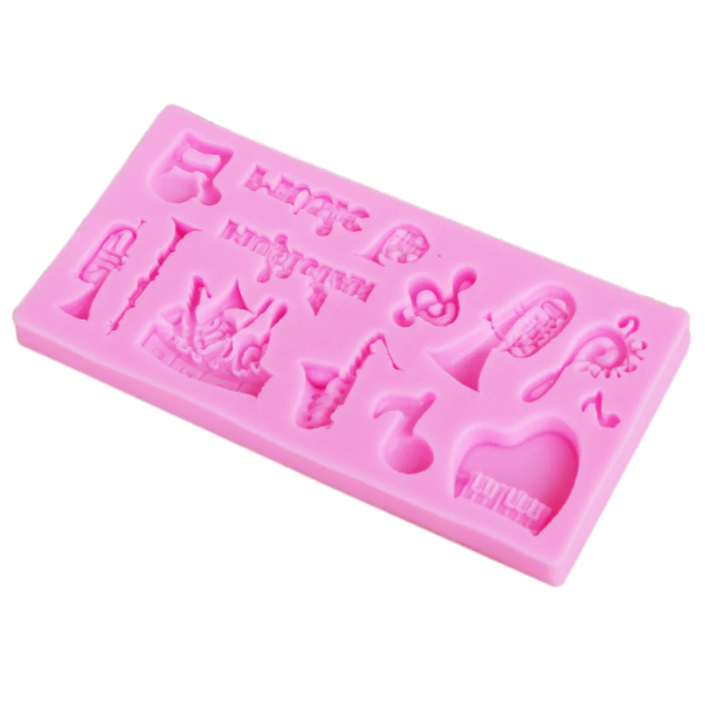 Sophronia M210 Musical Instrument Piano Trumpet Silicone Fondant Cake Mold Cupcake Jelly Candy Chocolate Decoration Baking Tool