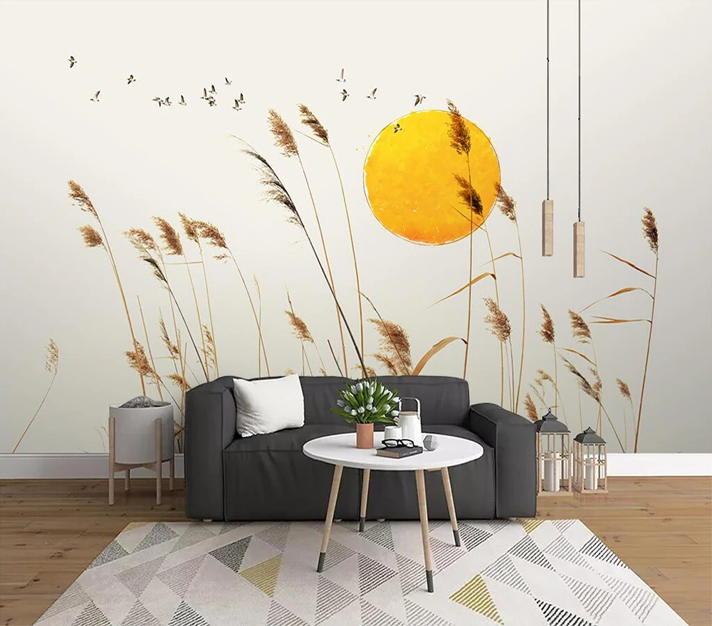Custom wallpaper Simple style reed background wall