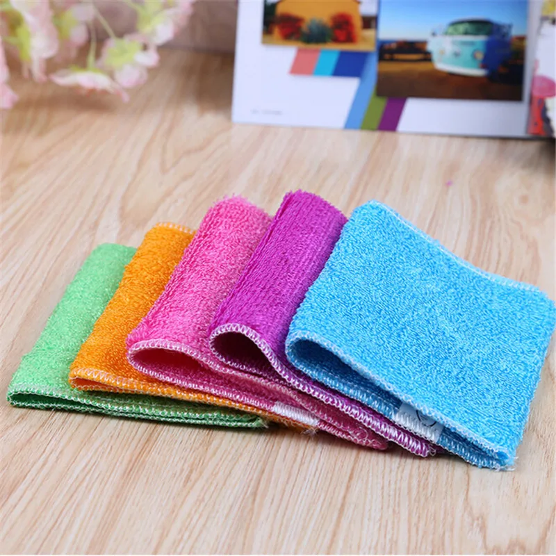 10 Pcs New Arrival Kitchen Cleaner wipping rags efficient Bamboo Fiber Cleaning Cloth home washing dish Cloth