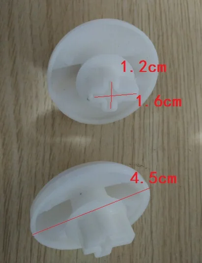 Washing machine parts white plastic knobs inner length 1.2/1.6cm cross shape 4.5cm diameter