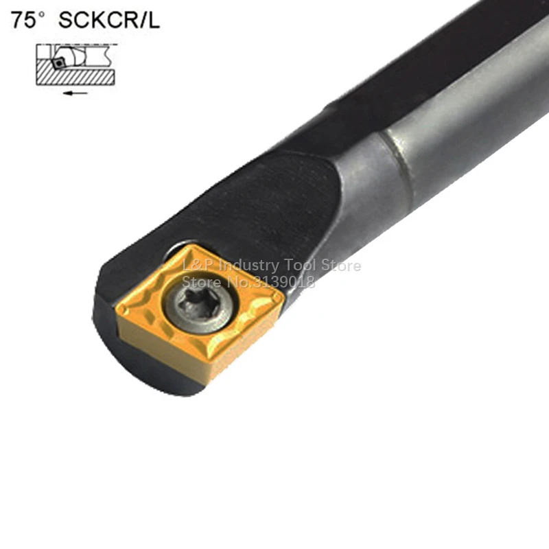 ก้านตัดขอบขนาดเล็ก75เครื่องมือกลึงภายใน S08K-SCKCL06 S08K-SCKCR06เจาะด้านในเครื่องกลึงตัวยึดแบบหนีบเครื่องมือเจาะใหม่จีน