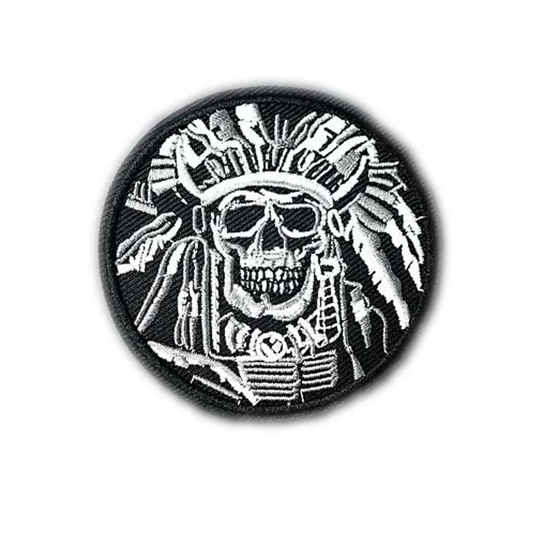 Human skeleton Size:7.0x7.0cm DIY Patch Badge Embroidered Cute Badges Hippie Iron On Kids Cartoon For Clothes Stickers