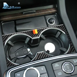 Airspeed Carbon Fiber Car Interior Cup Holder Cover Trim Stickers For Mercedes Benz GLS 16-18 GLE 15-17 GL 13-15 ML Accessories