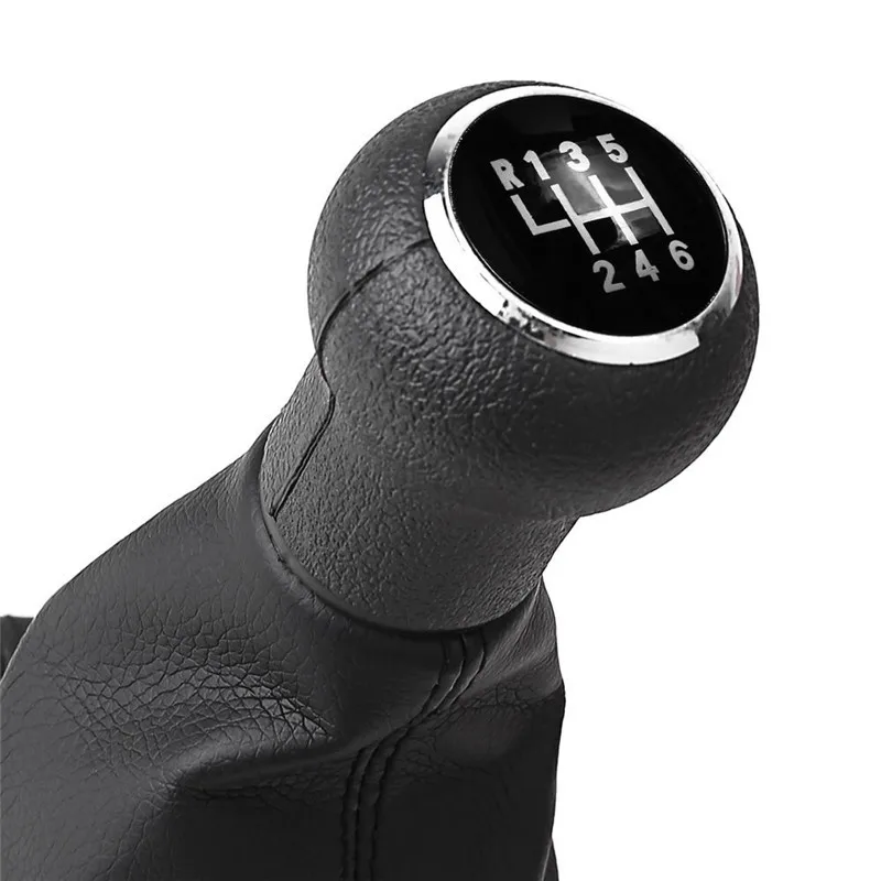 5 / 6 Speed Car Wooden Gear Shift Knob Lever Shifter Gaiter Boot Cover Black Leather Case For Volkswagen VW Passat B5 1998-2004