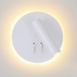 Applique murale nordique à LED avec interrupteur, rétro-éclairage à rotation libre, 3W, 6W, luminaire d'intérieur pour chambre à coucher, lampe de chevet