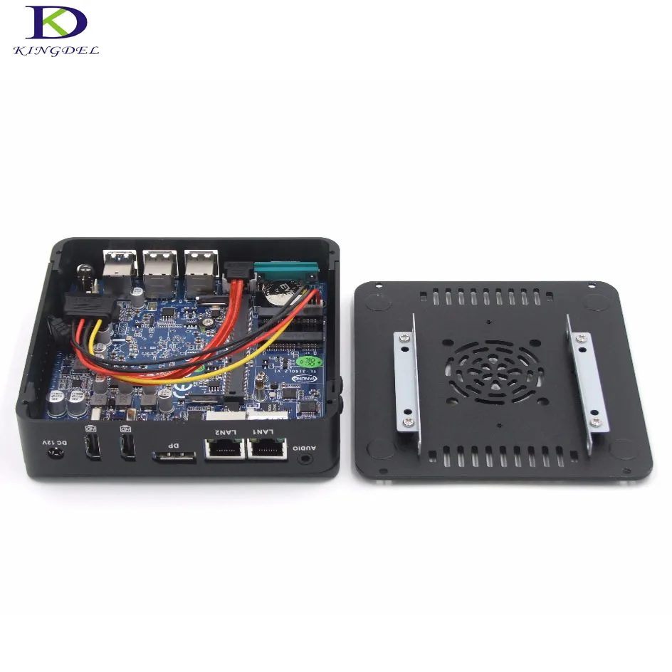 Triplehead Fanless Mini Pc Met Dp 2 * Hdmi 2 * Com Of 1 * Com Palm Mini Computer Intel quad Core N3700 Tv Box Win7/10 Linux Htpc