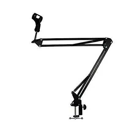 Microphone Suspension Boom Scissor Arm Stand Adjustable Foldable Mic Holder Studio Bracket