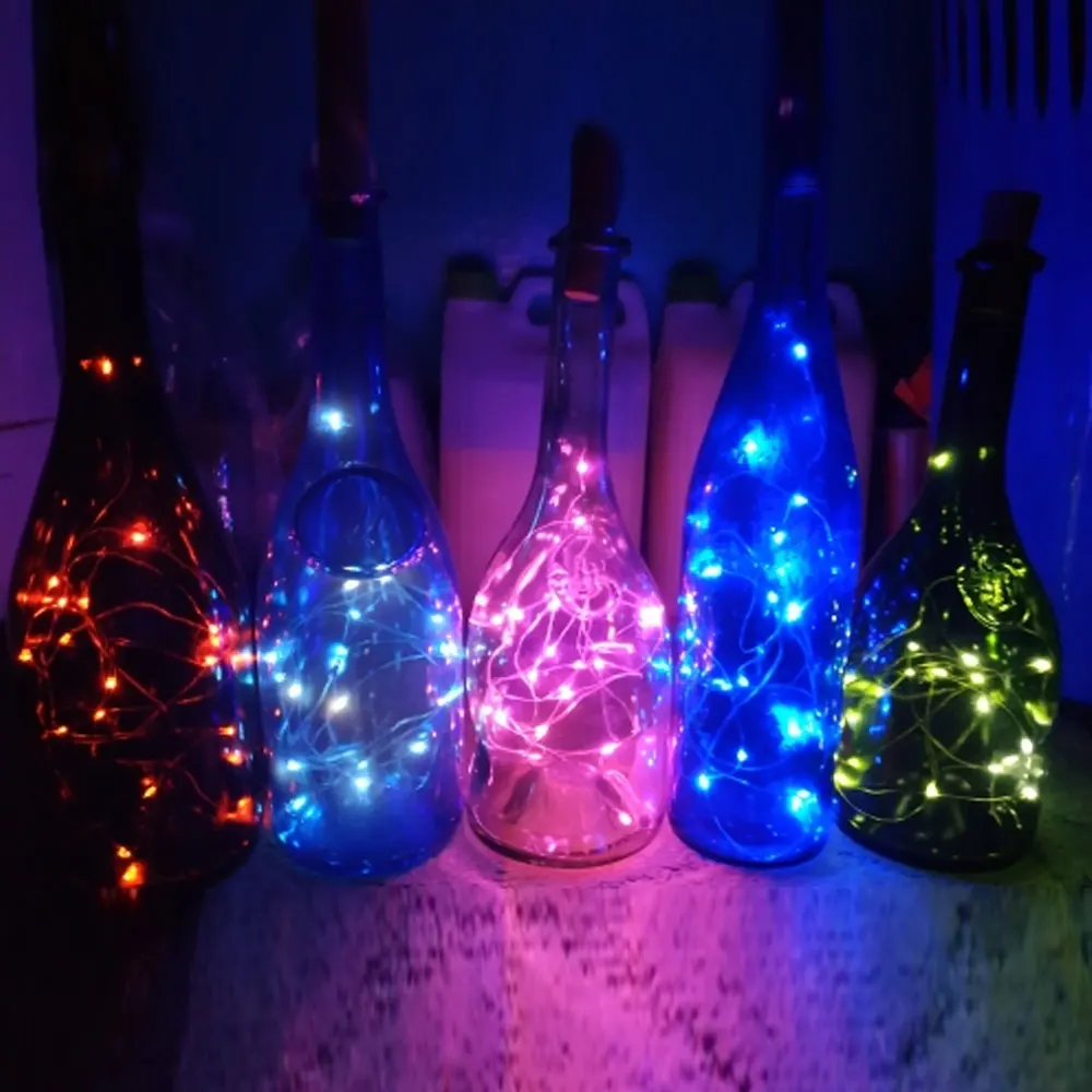 10 20 30 LED Wine Bottle Lights Cork Battery Powered Garland DIY Christmas String Lights For Party holiday Wedding Decoracion