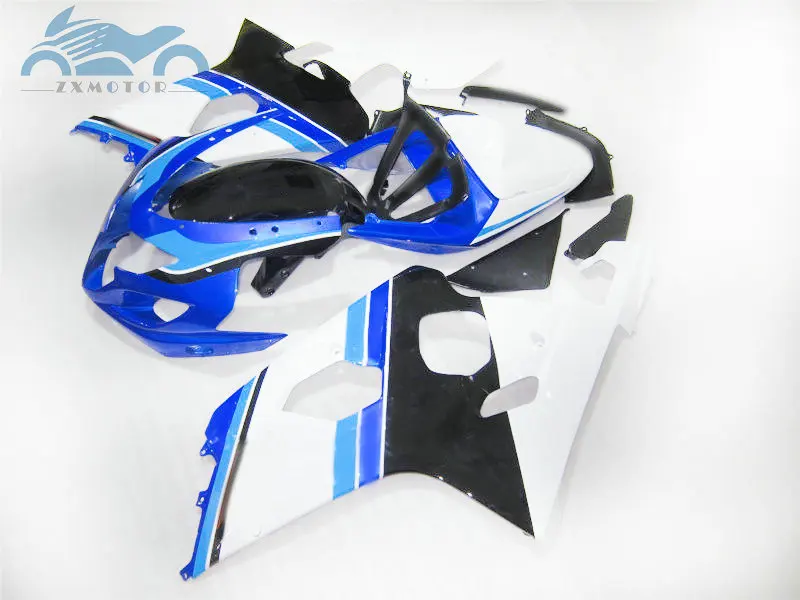 Free Custom Fairings kits for SUZUKI 2004 2005 GSXR600 GSXR750 ABS motorcycle fairing kit 04 05 GSXR 600 750 K4 white blue