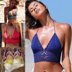 Soutien-gorge hippy en crochet pour la plage, haut de maillot de bain d'été, doublure, lune de miel, natation, piscines, spas, yacht, surf, bikini, 11 documents