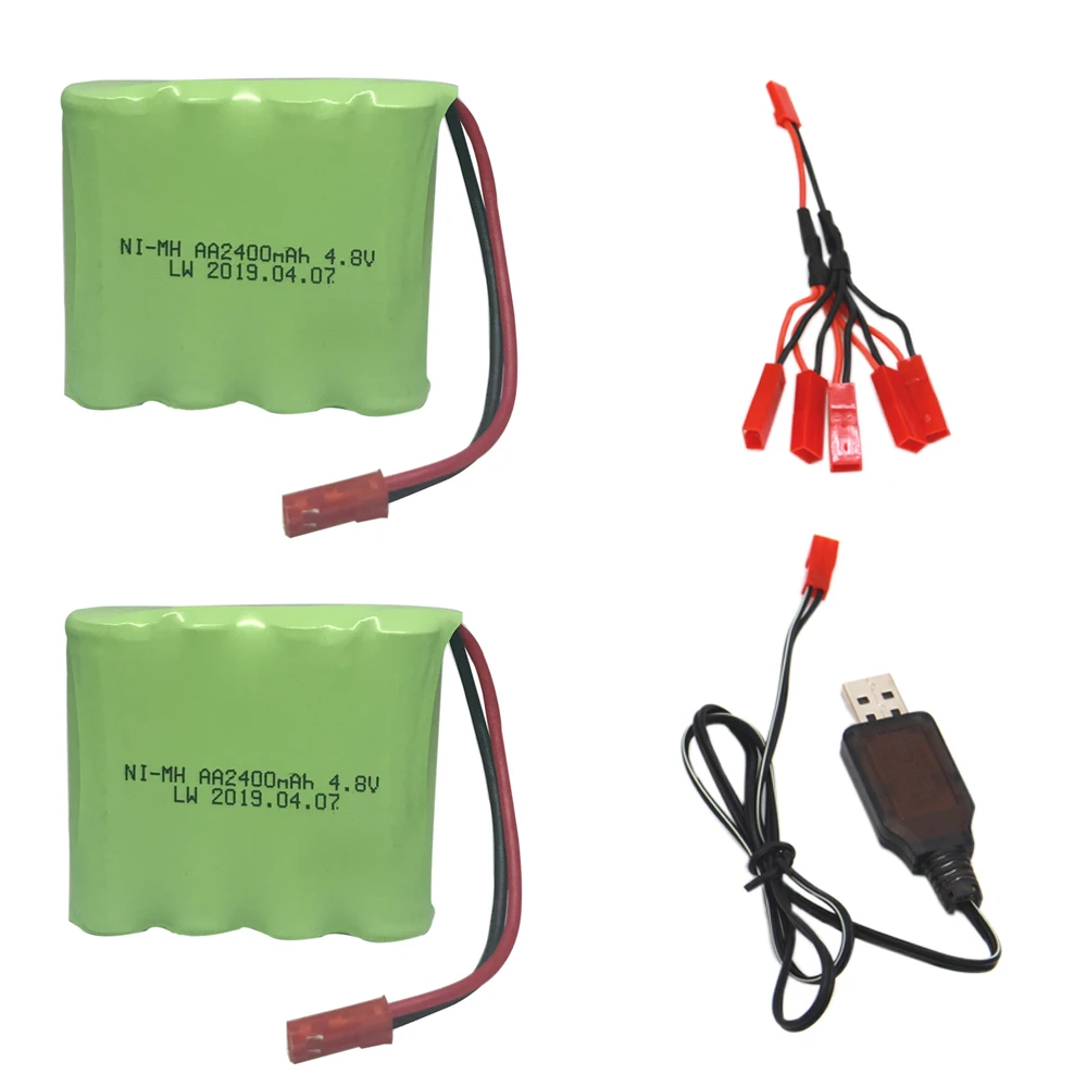 

4.8V 2400mAh Ni-MH Battery JST plug with Charger For Remote Control Toys Lighting Electric Tool AA Group RC TOYS Battery Group