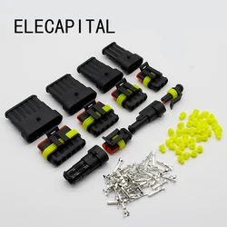 5 Kits Flame retardancy 1P 2P 3P 4P 5P 6P way Sealed waterproof automotive Wire Connector Plug Car Motorcycle HID auto connector